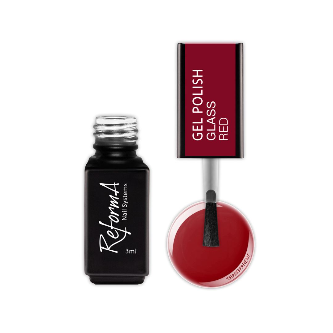 Esmalte de uñas híbrido - GP Glass Red, 3 ml