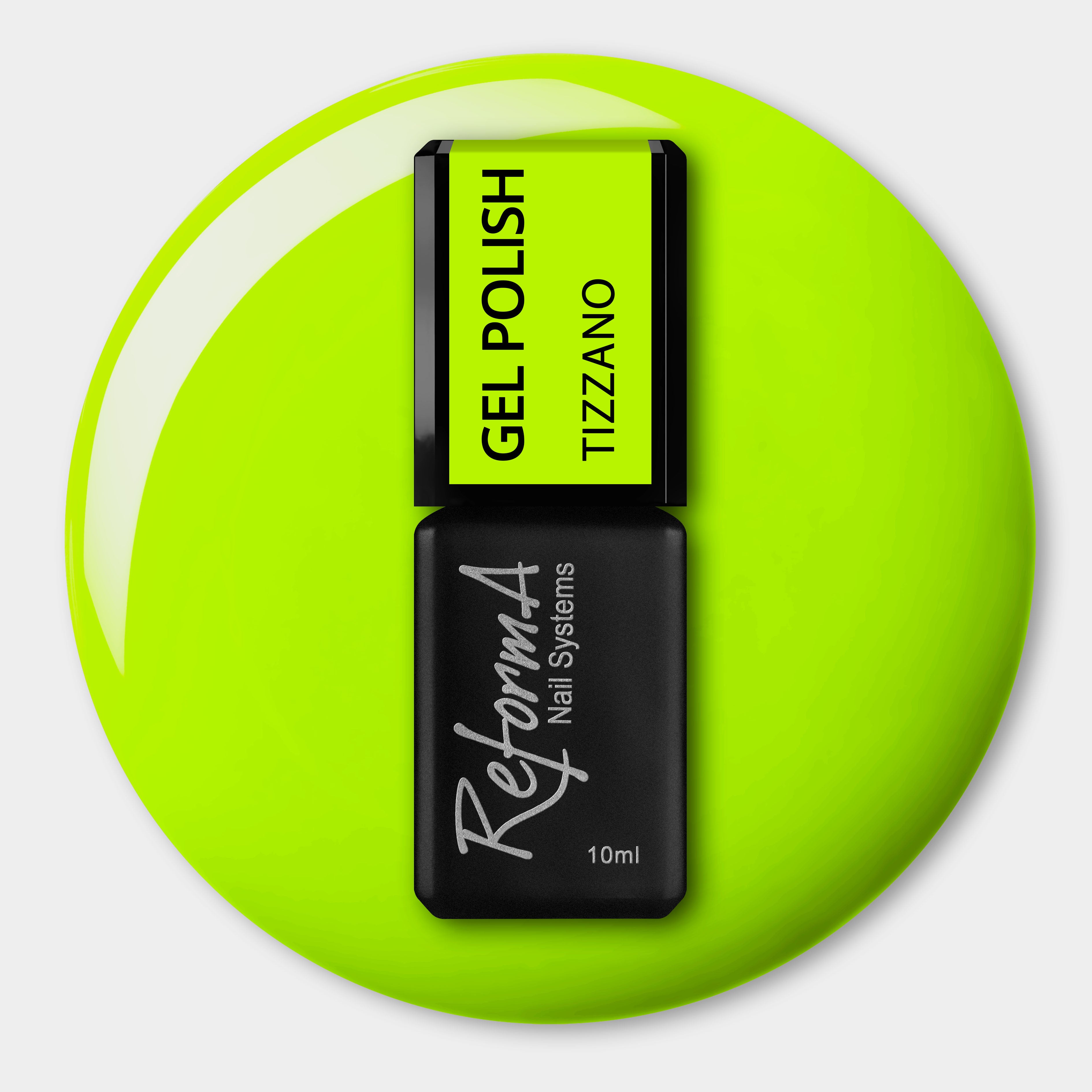 Barniz híbrido neón, amarillo-verde - GP Tizzano, 10 ml