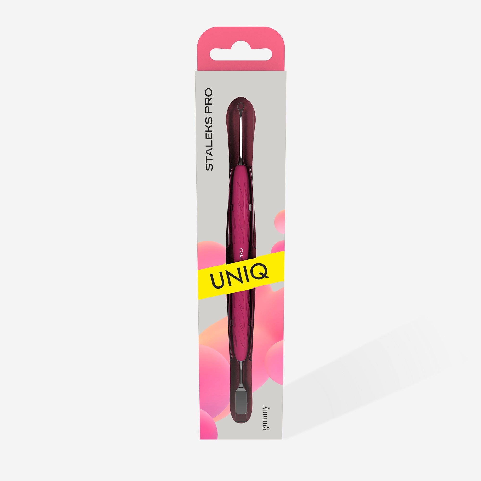 Gummy Manicure Pusher with Silicone Handle UNIQ 11 TYPE 1 (Flat Straight Pusher and Ring)