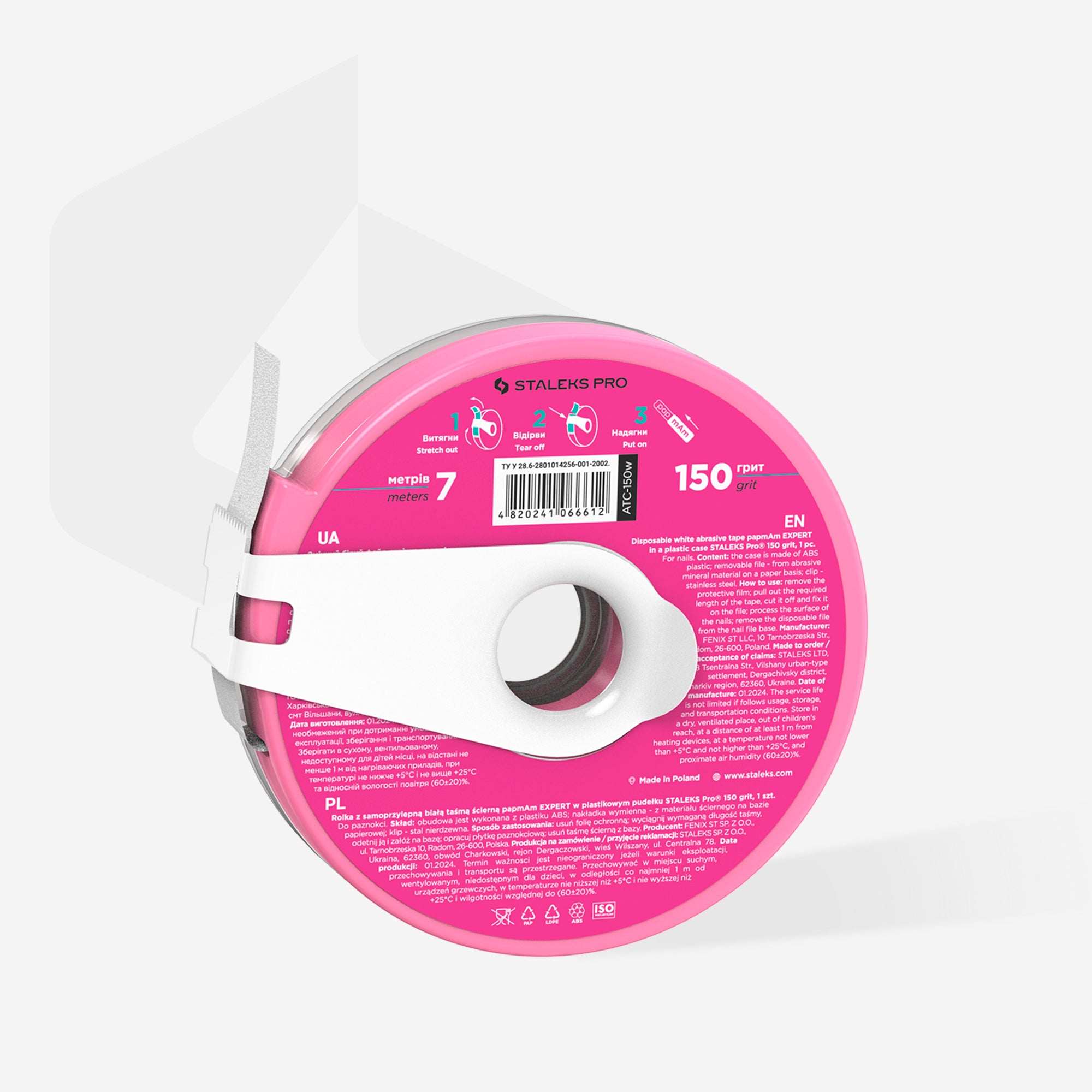 White Abrasive Tape papmAm EXPERT 150 Grit in Plastic Box