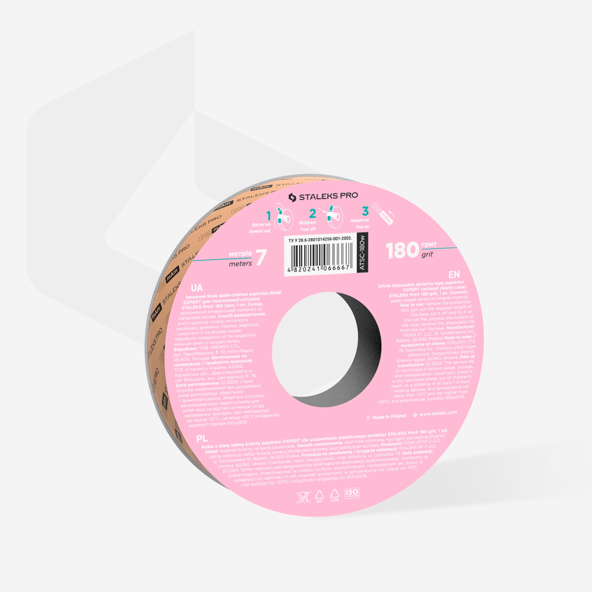 Refill White Abrasive Tape papmAm EXPERT 180 Grit for Plastic Box