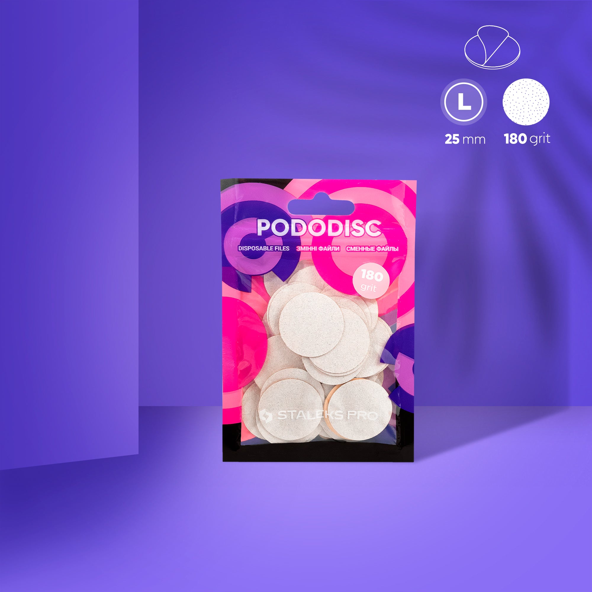 Limas blancas de repuesto para disco de pedicura PODODISC L EXPERT 180 grit (50 uds)