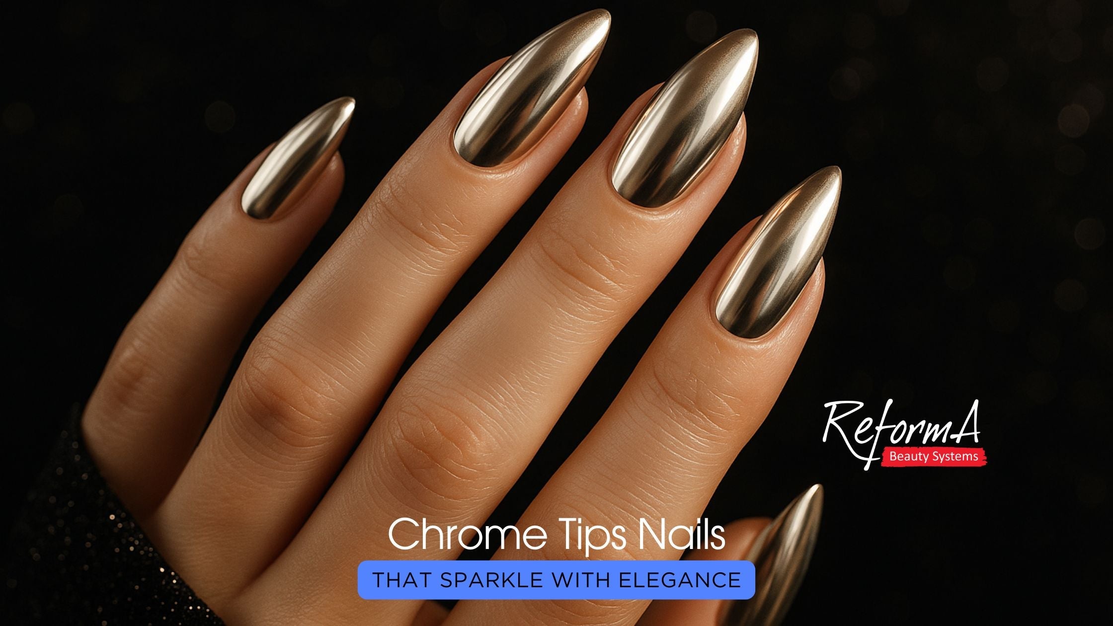 Chrome Tips Nails That Sparkle with Elegance