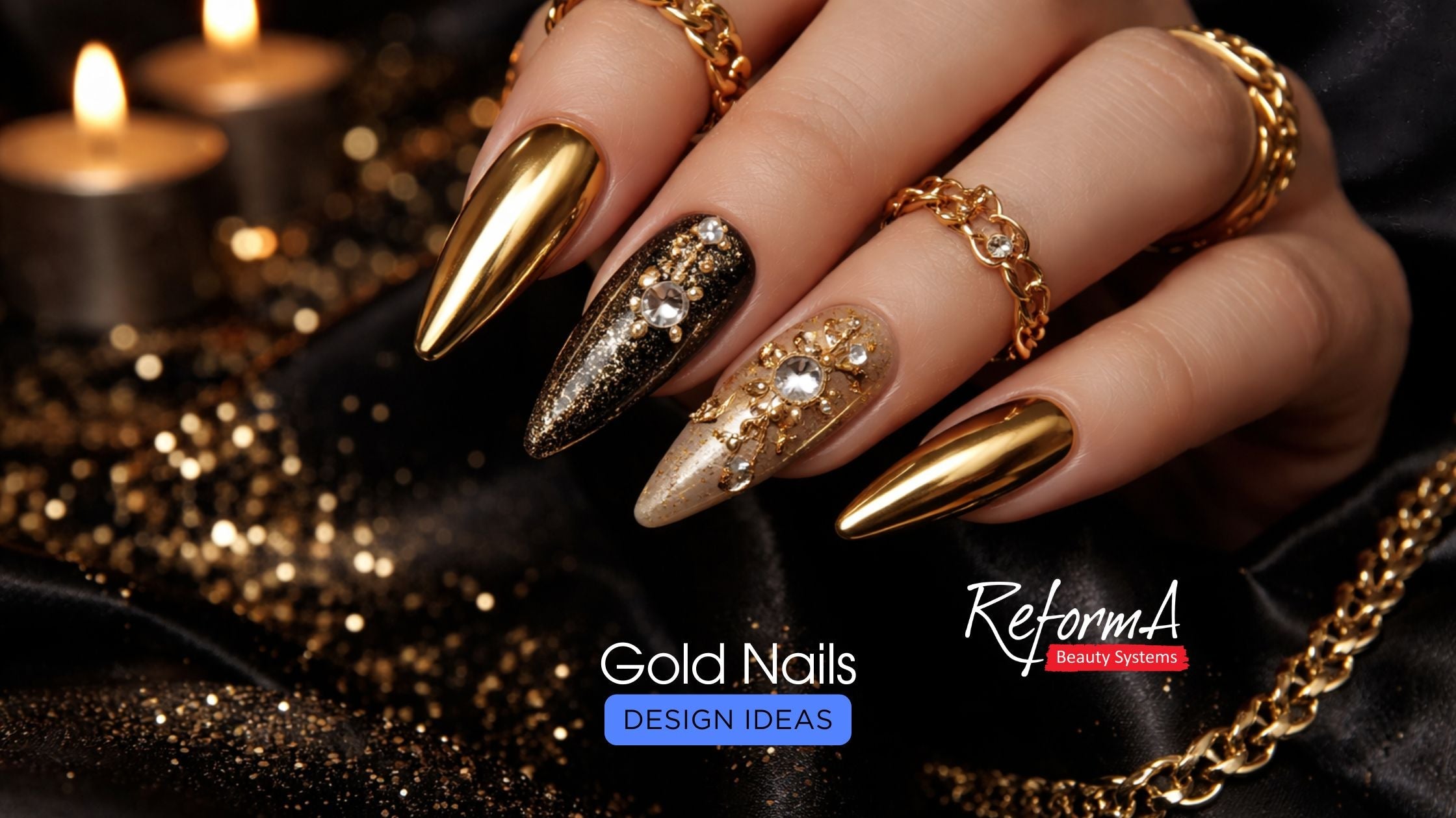 Gold Nails Design Ideas