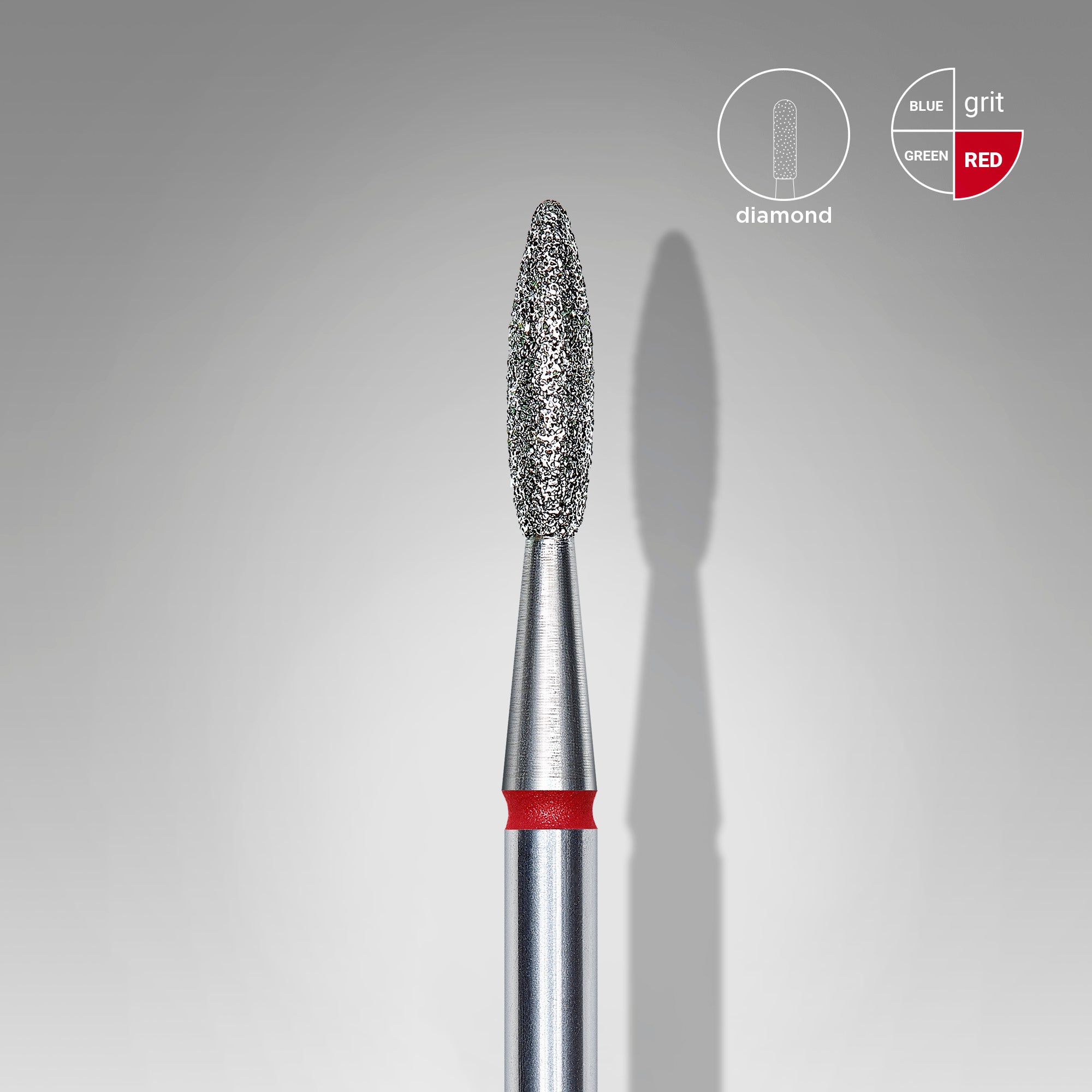 Diamond Flame Bit Red EXPERT Diameter 2.1 mm / Working Part 8 mm