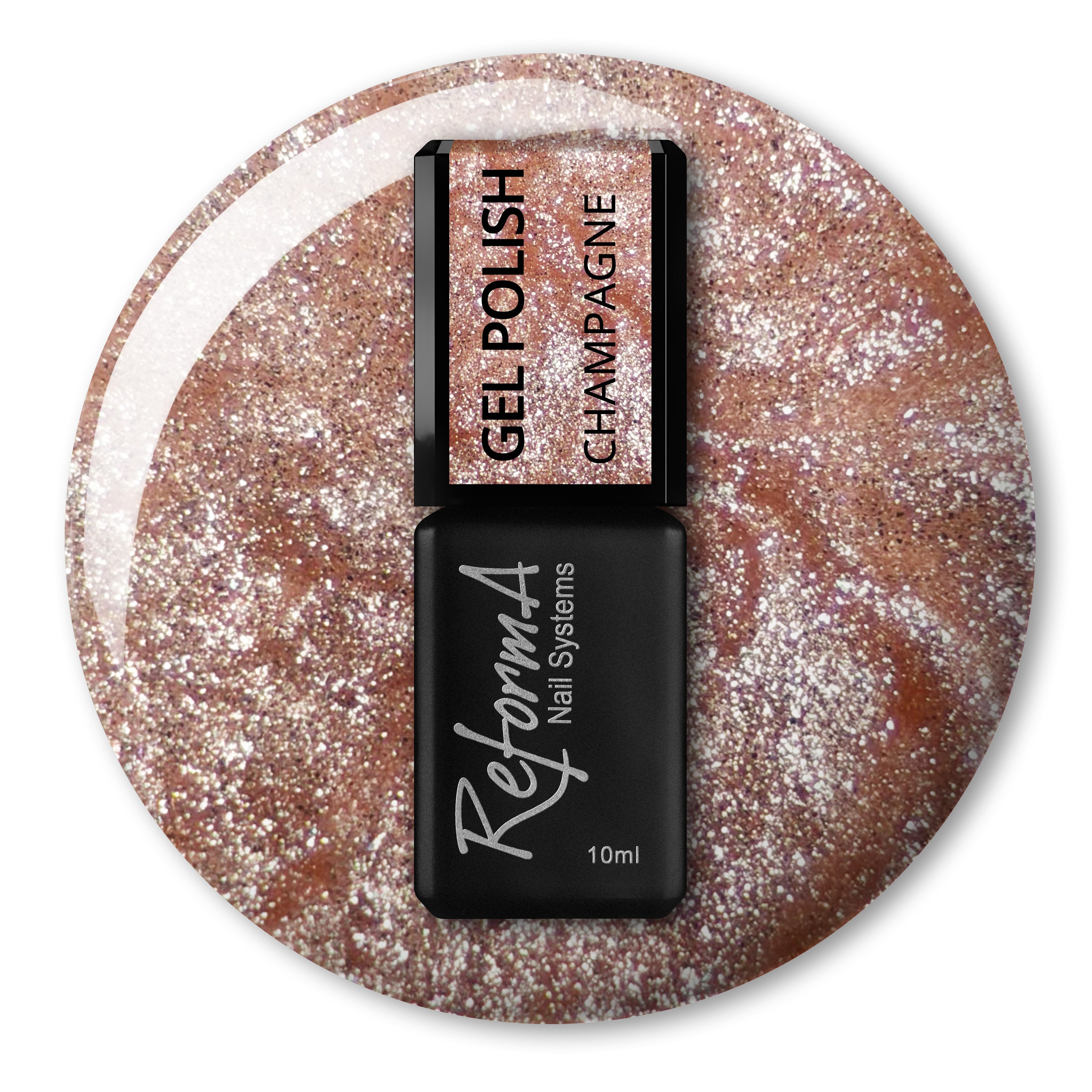 Cat Eye gel polish Champagne, 10 ml - sheer champagne, WATER CAT EYE collection by ReformA