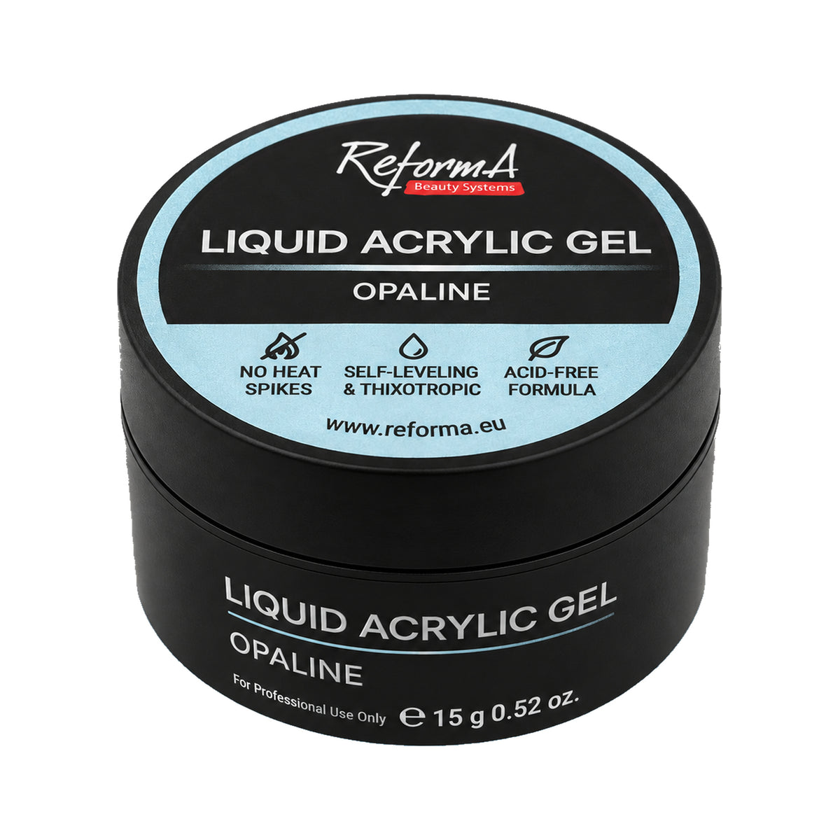 Liquid Acrylic Gel - Opaline, 15 g, milky white with silver shimmer - ReformA