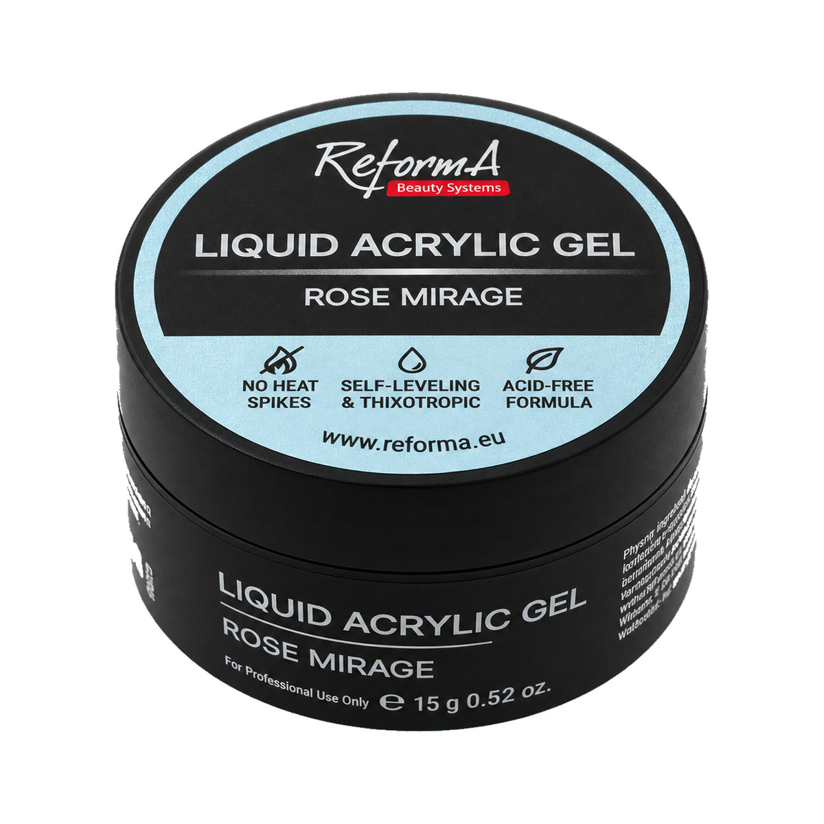 Liquid Acrylic Gel - Rose Mirage, 15 g, pink with silver shimmer - ReformA